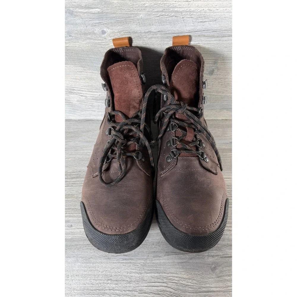 Sorel Ankeny NM2100-256 Mens 9 Waterproof Leather Mid Hiker Ankle Boots Brown